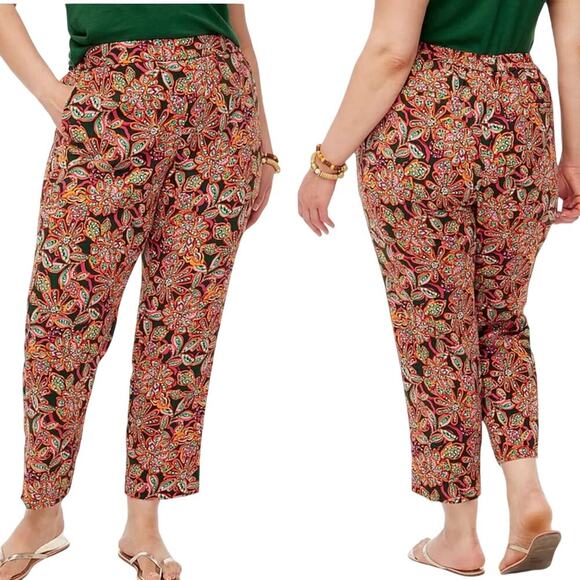 J.Crew Factory Tall Pull-on Tapered Leg floral Jamie pant size 12T NWT - Picture 1 of 7